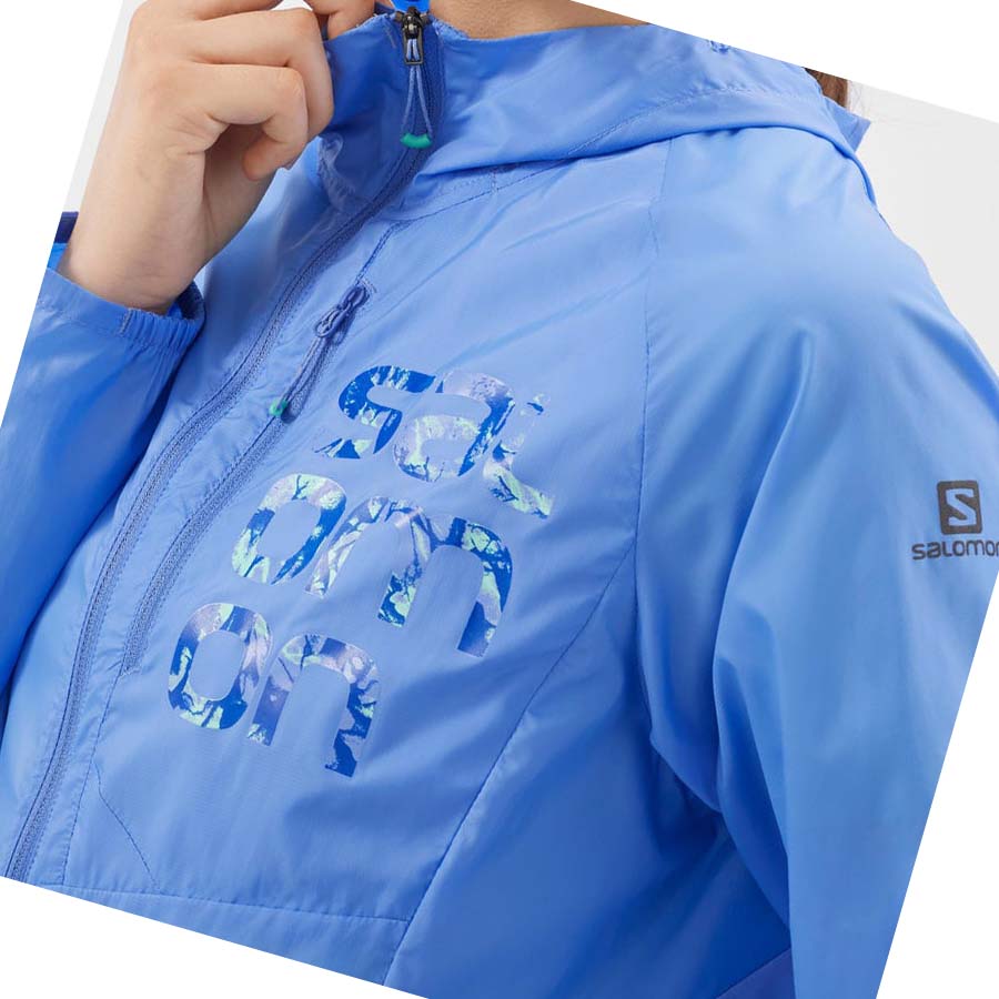 Salomon BONATTI CROSS WIND WINDBREAKERS Kadın Ceket Mavi | TR 2463JPQ